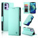 iPhone 12 mini Side Buckle Magnetic Frosted Leather Phone Case - Mint Green