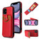 iPhone 12 mini Soft Skin Leather Wallet Bag Phone Case - Red