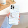 iPhone 12 mini Thickened TPU Glazed Marble Pattern Case with Folding Holder - White