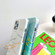 iPhone 12 mini Thickened TPU Glazed Marble Pattern Case with Metallic Ring Holder - Black