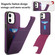 iPhone 12 mini Tri-fold Holder Leather Phone Case with Card Slot - Dark Purple