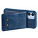 iPhone 12 mini Vertical Flip Wallet Shockproof Back Cover Protective Case with Holder & Card Slots & Lanyard & Photos Frames - Blue