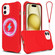 iPhone 12 mini Wave Texture MagSafe Magnetic Liquid Silicone Phone Case - Red