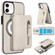 iPhone 12 mini Zipper Wallet Split MagSafe Leather Back Phone Case - White