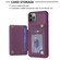 iPhone 11 Pro Max BF25 Square Plaid Card Bag Holder Phone Case - Dark Purple