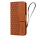 iPhone 11 Pro Max Business Diamond Buckle Leather Phone Case with Lanyard - Brown