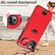 iPhone 11 Pro Max Calf Texture Card Slot Ring Holder Phone Case - Red