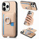 iPhone 11 Pro Max Carbon Fiber Ring Side Insert Card Bag MagSafe Phone Case - Khaki