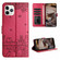 iPhone 11 Pro Max Cat Embossing Pattern Leather Phone Case with Lanyard - Red