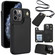 iPhone 11 Pro Max Crossbody Dual-Buckle Wallet Back Leather Phone Case - Black