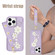 iPhone 11 Pro Max Crossbody Flower Pattern Leather Phone Case - Purple