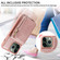 iPhone 11 Pro Max Crossbody Lanyard Zipper Wallet Leather Phone Case - Rose Gold