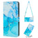 iPhone 11 Pro Max Crossbody Painted Marble Pattern Leather Phone Case - Blue Green