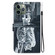 iPhone 11 Pro Max Crystal Texture Colored Drawing Leather Phone Case - Cat Tiger Reflection