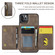 iPhone 11 Pro Max DG.MING M5 Series Zip RFID Multi Card Detachable Leather Phone Case - Coffee