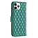 iPhone 11 Pro Max Diamond Lattice Wallet Leather Flip Phone Case - Green
