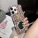 iPhone 11 Pro Max Diamond Mirror Rabbit Handmade PC Phone Case - Pink Round Mirror