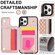 iPhone 11 Pro Max Double Bckle Card Slot Full Coverage Phone Case with Cross-body Strap - Rose Gold