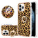 iPhone 11 Pro Max Electroplating Dual-side IMD Phone Case with Ring Holder - Leopard Print