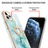 iPhone 11 Pro Max Electroplating Marble Pattern IMD TPU Shockproof Case with Ring Holder - Green 003