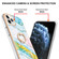 iPhone 11 Pro Max Electroplating Marble Pattern IMD TPU Shockproof Case with Ring Holder - Green 004