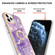 iPhone 11 Pro Max Electroplating Marble Pattern IMD TPU Shockproof Case with Ring Holder - Purple 002