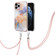 iPhone 11 Pro Max Electroplating Pattern IMD TPU Shockproof Case with Neck Lanyard - Milky Way White Marble
