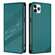iPhone 11 Pro Max Embossed Multi-functional Wallet Retro Leather Phone Case - Dark Green