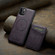 iPhone 11 Pro Max Fierre Shann Cowhide Vertical Flip Magnetic Card Holder Phone Case - Purple
