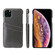 iPhone 11 Pro Max Fierre Shann Retro Oil Wax Texture PU Leather Case with Card Slots - Black