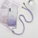 iPhone 11 Pro Max Gradient Glitter Powder Epoxy TPU Thickened Acrylic Shockproof Case with Round Neck Lanyard - Purple