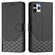 iPhone 11 Pro Max Honeycomb Embossing RFID Leather Phone Case - Black