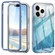 iPhone 11 Pro Max IMD Gradient Feather PC Hybrid TPU Phone Case - Blue
