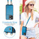 iPhone 11 Pro Max JEEHOOD C22 Series Zipper Wallet Leather Phone Case with Dual Lanyard - Blue