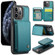 iPhone 11 Pro Max JEEHOOD J05 Business Magnetic Style RFID Leather Phone Case - Blue Green