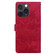 iPhone 11 Pro Max Lace Floral Embossed Magnetic Buckle PU Phone Case With Wrist Strap - Red