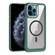 iPhone 11 Pro Max MagSafe Carbon Fiber Transparent Back Panel Phone Case - Green
