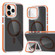 iPhone 11 Pro Max Magsafe Dual-Color Carbon Fiber Lens Film Phone Case with Lens Fold Holder - Orange