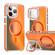 iPhone 11 Pro Max MagSafe Gradient Color Lens Film Phone Case with Lens Fold Holder - Orange