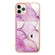 iPhone 11 Pro Max Marble Pattern IMD Card Slot Phone Case - Pink Purple Gold