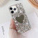 iPhone 11 Pro Max Mirror Handmade Bling Rhinestone PC Phone Case - Silver Gray Love