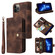iPhone 11 Pro Max Multifunctional Card Slot Zipper Wallet Flip Leather Phone Case - Brown