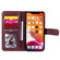 iPhone 11 Pro Max Multifunctional Magnetic Copper Buckle Horizontal Flip Solid Color Leather Case with 10 Card Slots & Wallet & Holder & Photo Frame - Wine Red