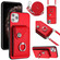 iPhone 11 Pro Max Organ Card Bag Ring Holder Phone Case with Long Lanyard - Red