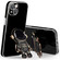 iPhone 11 Pro Max Plating Astronaut Holder Phone Case with Lens Film - Black