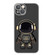 iPhone 11 Pro Max Plating Astronaut Holder Phone Case with Lens Film - Black