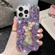 iPhone 11 Pro Max Plum Blossom Handmade Diamond Inlay PC Phone Case - Purple