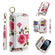 iPhone 11 Pro Max POLA Flower Multi-functional Zipper Wallet Leather Phone Case - Beige