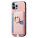 iPhone 11 Pro Max Retro Cross Leather Ring Side Insert Card Bag MagSafe Phone Case - Pink