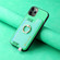 iPhone 11 Pro Max Retro Magsafe Cross Leather Ring Holder Card Bag Phone Case - Green